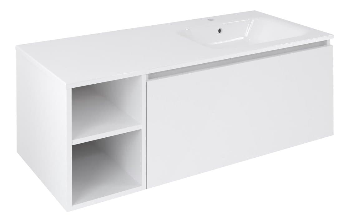LOREA szafka umywalkowa 120x46x51,5cm (30P+90cm), prawa, biały mat