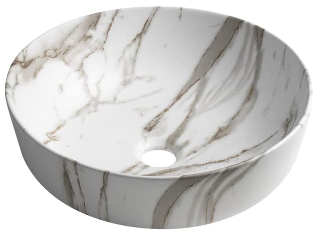 RONDEA umywalka ceramiczna nablatowa średnica 41cm, bianco carrara
