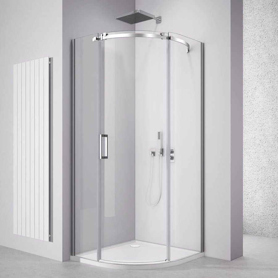 THRON SQUARE kabina prysznicowa półokrągła 900x900mm, szkło czyste, prawa