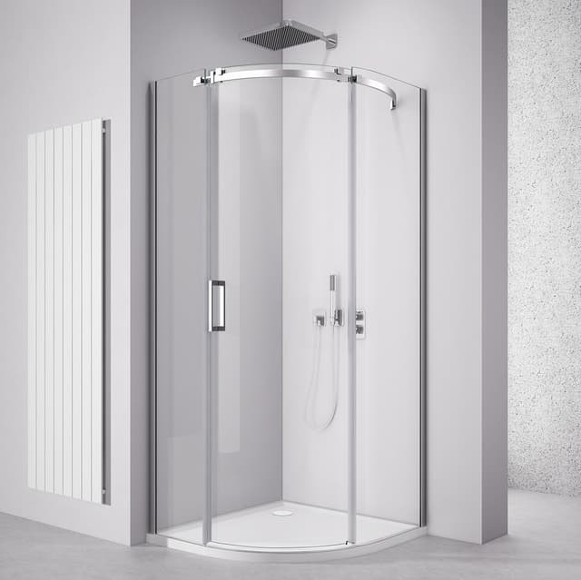 THRON SQUARE kabina prysznicowa półokrągła 900x900mm, szkło czyste, prawa