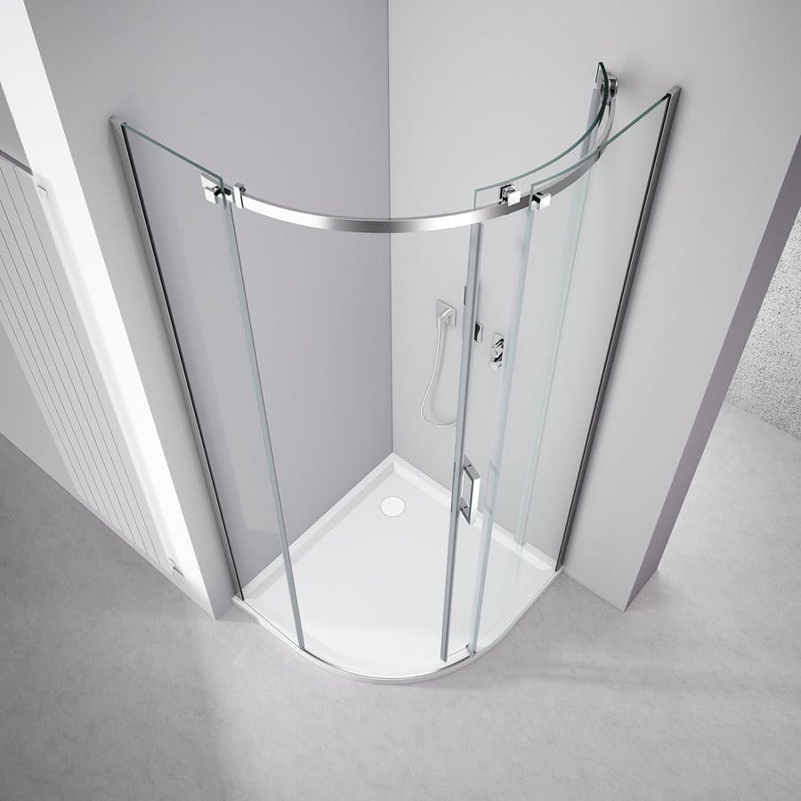 THRON SQUARE kabina prysznicowa półokrągła 900x900mm, szkło czyste, prawa