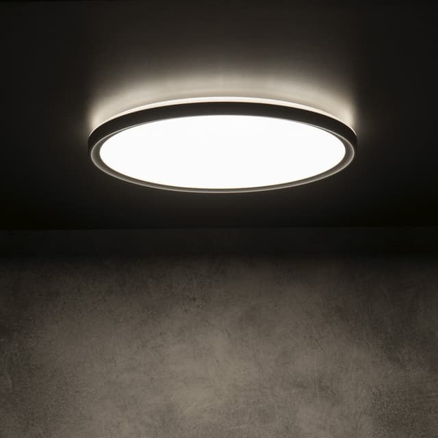 AZPO lampa sufitowa LED, średnica 225mm, 11,8W, 3000/4000/6000K, IP54, czarny mat