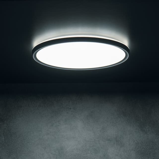AZPO lampa sufitowa LED, średnica 225mm, 11,8W, 3000/4000/6000K, IP54, czarny mat