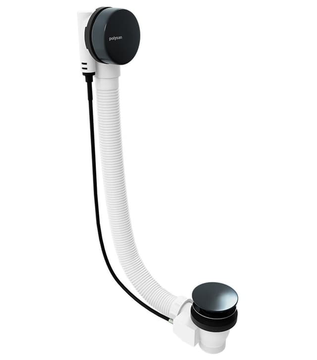 Zestaw wannowy, mechanizmem bovdena, długość 800mm, korek 72mm, gun metal