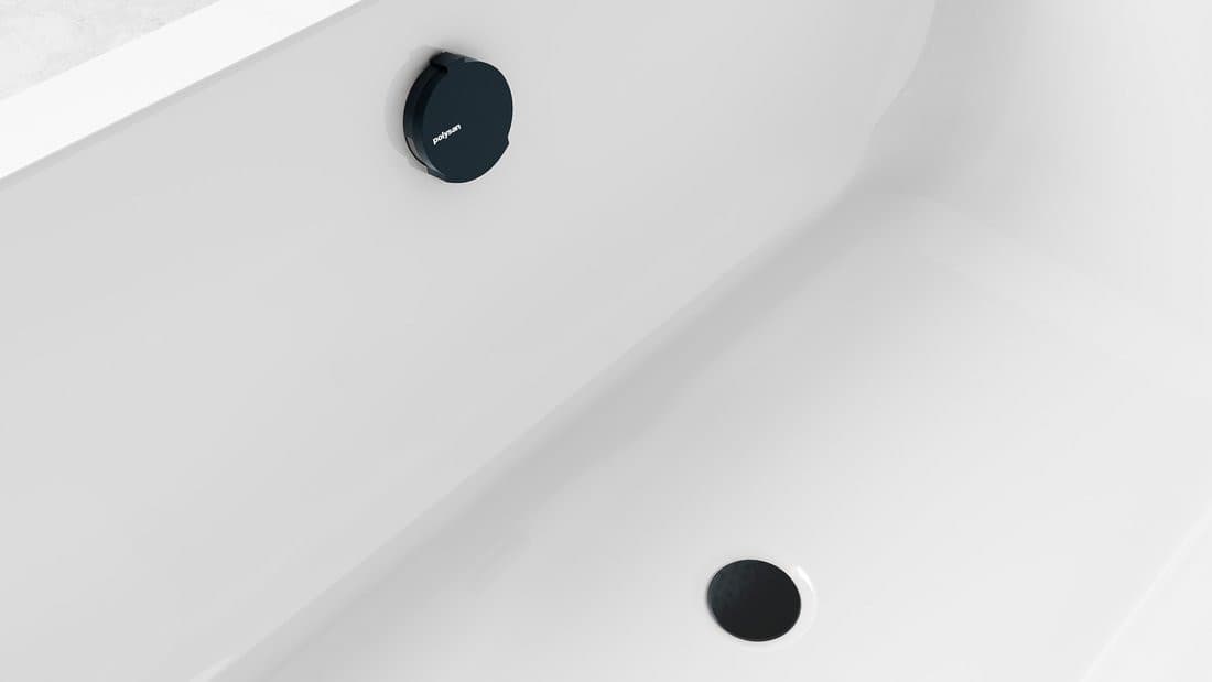 Zestaw wannowy z odpływem, mechanizmem bovdena, długość 800mm, korek 72mm, gun metal