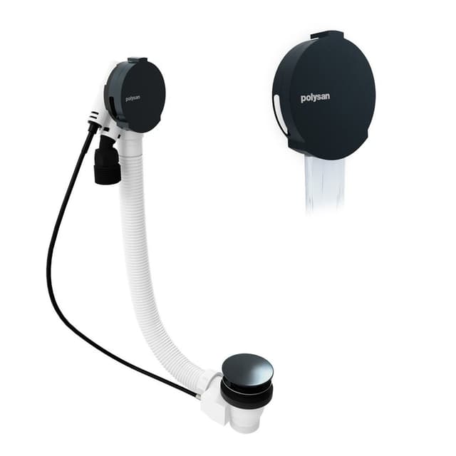 Zestaw wannowy z odpływem, mechanizmem bovdena, długość 1200mm, korek 72mm, gun metal