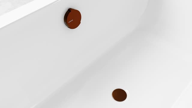 Zestaw wannowy z odpływem, mechanizmem bovdena, długość 1200mm, korek 72mm, miedź mat