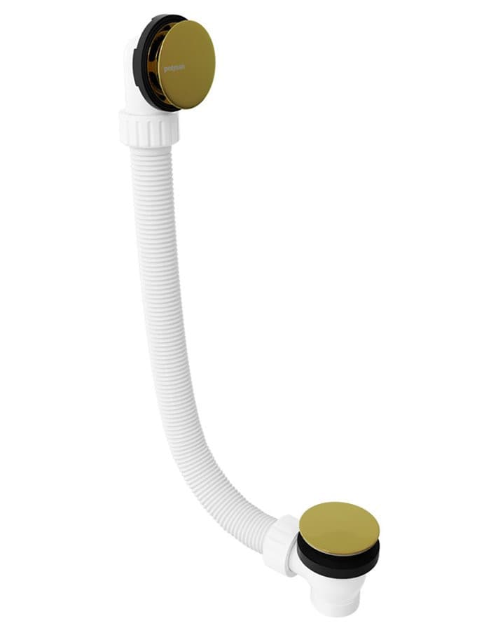 Zestaw wannowy bez napływu, system „click-clack”, długość 1200mm, korek 72mm, złoto mat