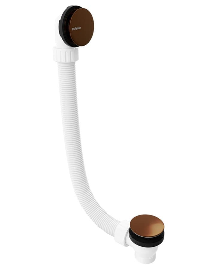 Zestaw wannowy bez napływu, system „click-clack”, długość 1200mm, korek 72mm, miedź mat