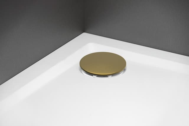 Syfon do brodzików, średnica 90mm, DN40, niski, maskownica złoto mat