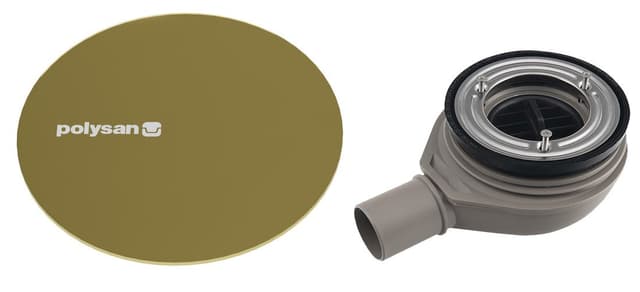 MIRAI syfon do brodzików, średnica 90mm, DN40, maskownica złoto