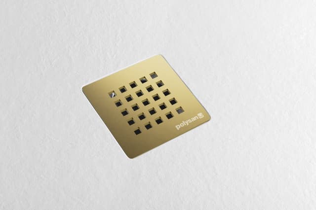 TRENECA syfon do brodzików, średnica 90mm, DN40, maskownica złoto mat