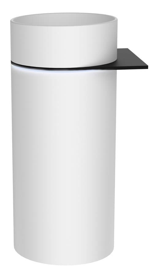 OASIS Umywalka ceramiczna wolnostojąca 40x89x48cm, półka ścienna, biały mat