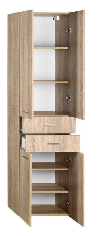 ZOJA/KERAMIA FRESH szafka wysoka z szufladami 50x184x29cm, dąb platin