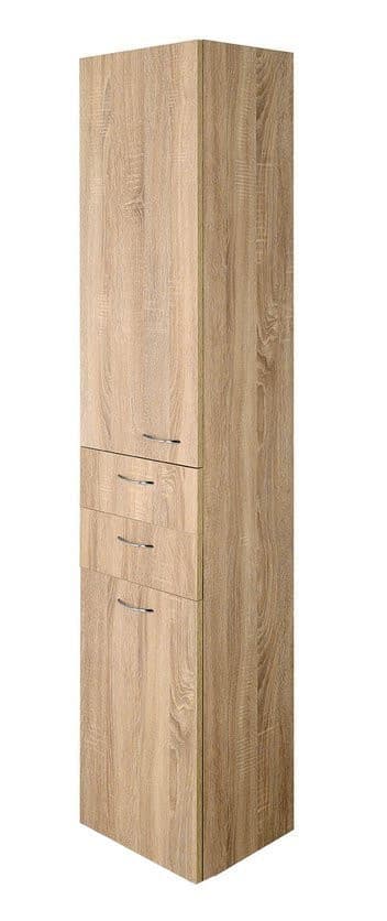 ZOJA/KERAMIA FRESH szafka wysoka z koszem na bieliznę 35x184x29cm, lewa, dąb platin