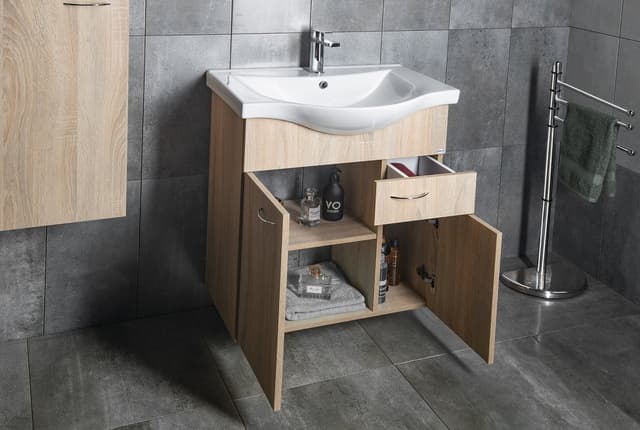 KERAMIA FRESH szafka umywalkowa, 1 szuflada, 60,6x74x34cm, dąb platin