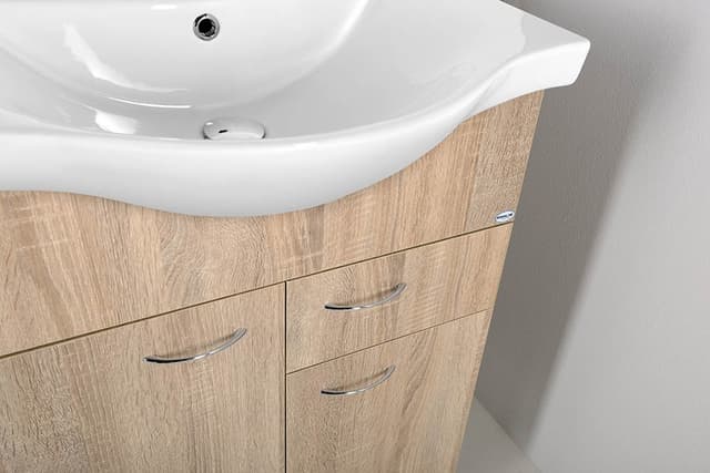 KERAMIA FRESH szafka umywalkowa, 1 szuflada, 60,6x74x34cm, dąb platin