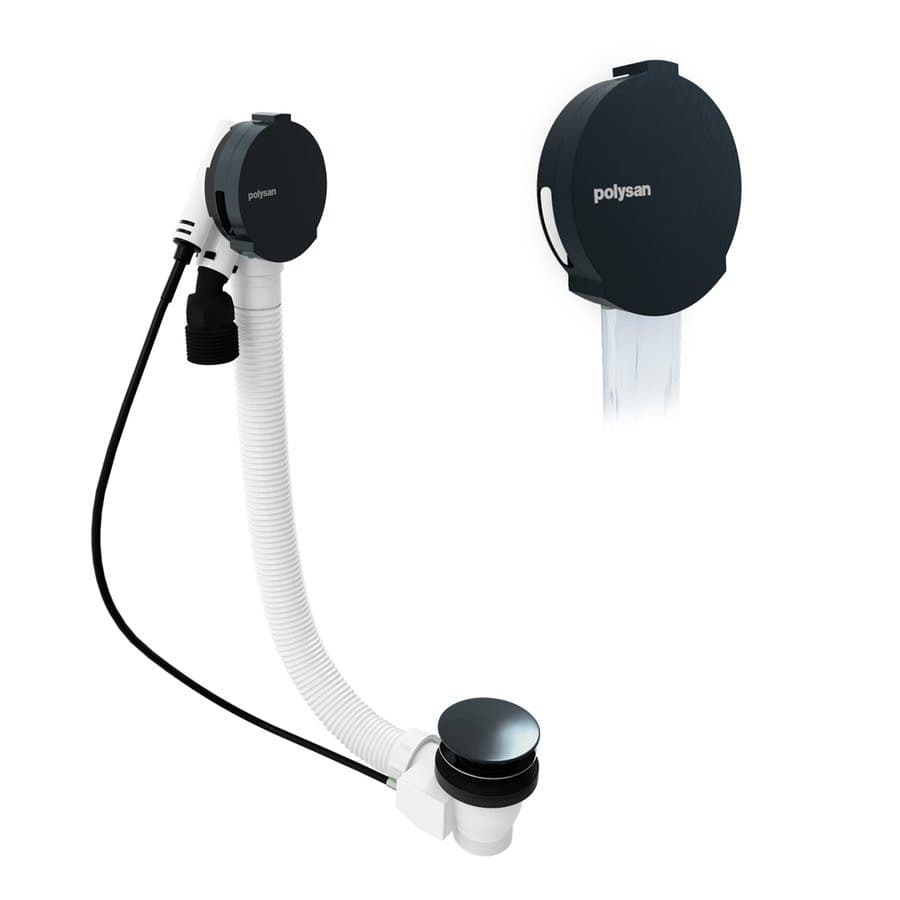 Zestaw wannowy z odpływem, mechanizmem bovdena, długość 1200mm, korek 72mm, gun metal