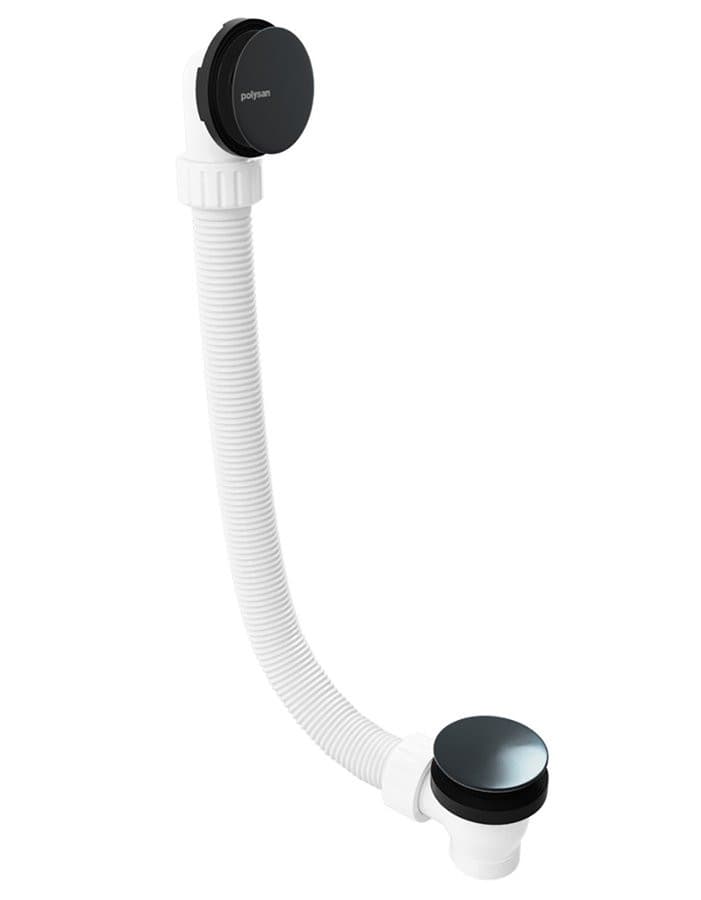 Zestaw wannowy bez napływu, system „click-clack”, długość 1200mm, korek 72mm, gun metal