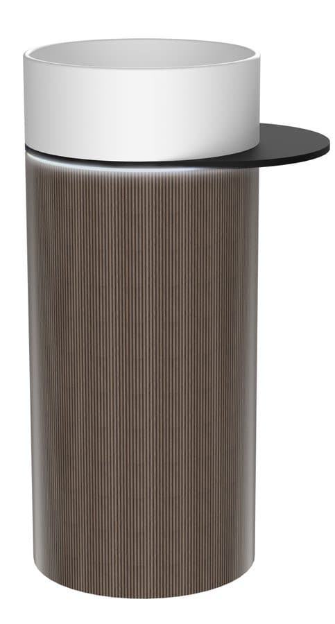 OASIS Umywalka ceramiczna wolnostojąca 40x89x52cm, półka do pomieszczenia, biela/dąb Pimento