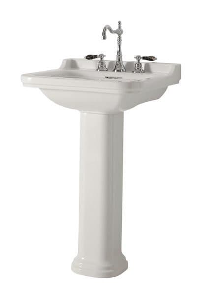 WALDORF umywalka ceramiczna 60x55cm, z 3 otworami na baterię, biały