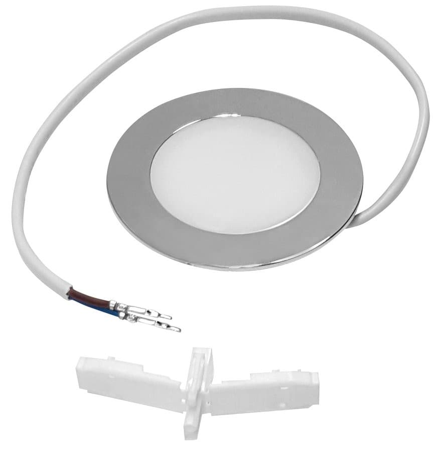 Lampa wpuszczana LED 2W, 4000K, 230V do szafek KORIN, KAWA, ZOJA/KERAMIA FRESH (boczny kabel 30cm)