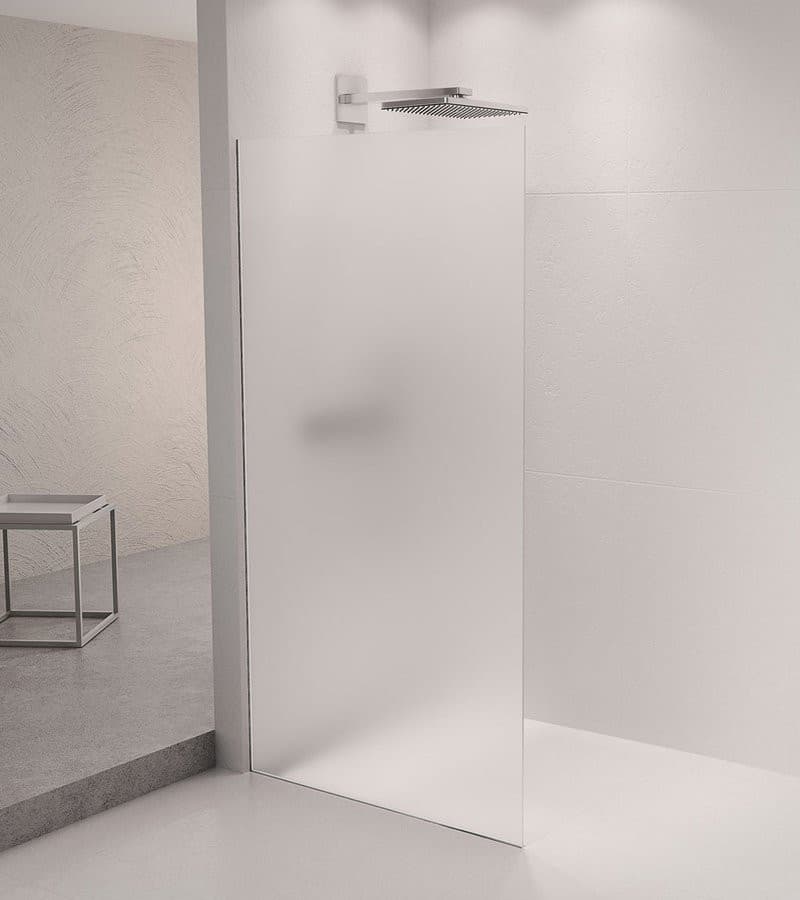 ARCHITEX zestaw do mocowania szkła podłoga-ściana-suft z listwą spadkową, 1615x2105mm, lewy, polerowany aluminium