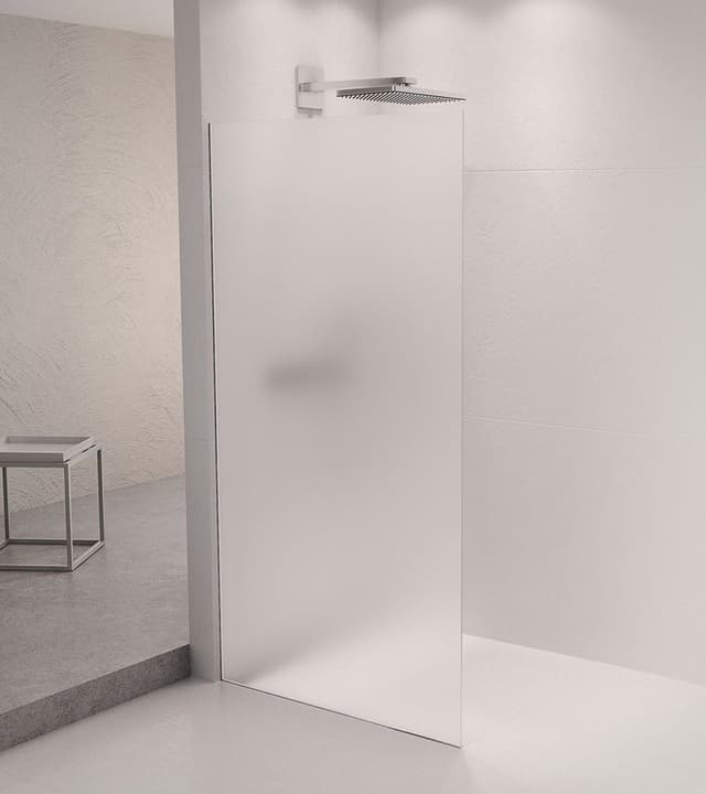 ARCHITEX zestaw do mocowania szkła podłoga-ściana-suft z listwą spadkową, 1615x2105mm, lewy, polerowany aluminium