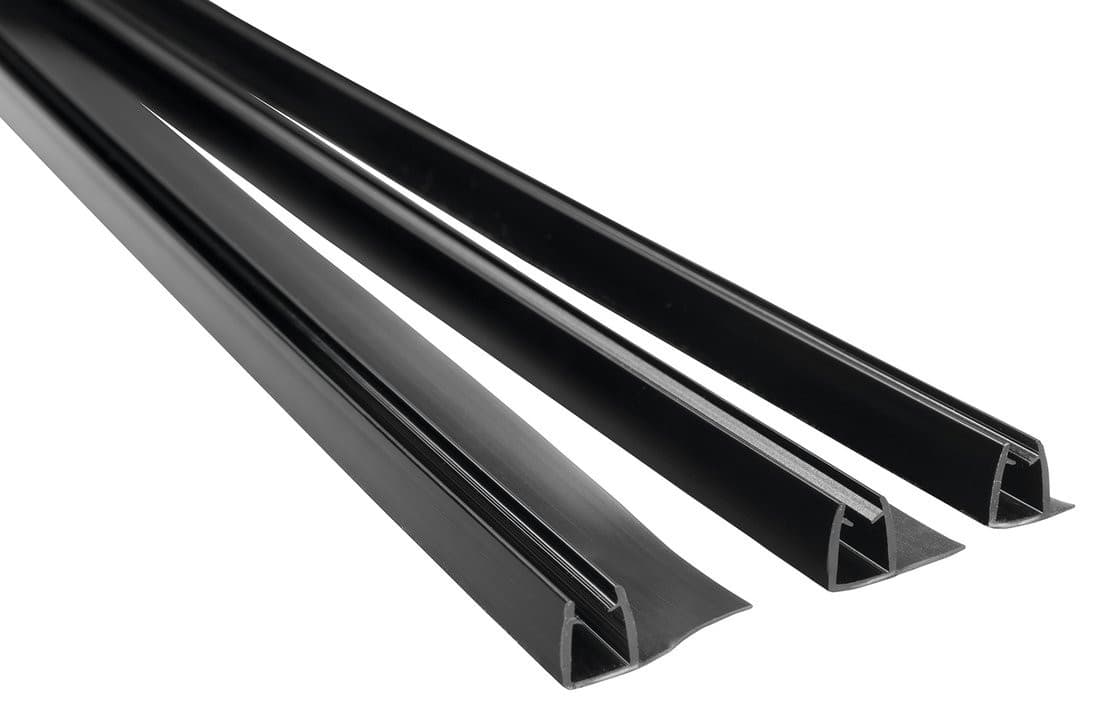 EASY BLACK zestaw uszczelek pionowych do szkła 6/6/6mm, 2000mm