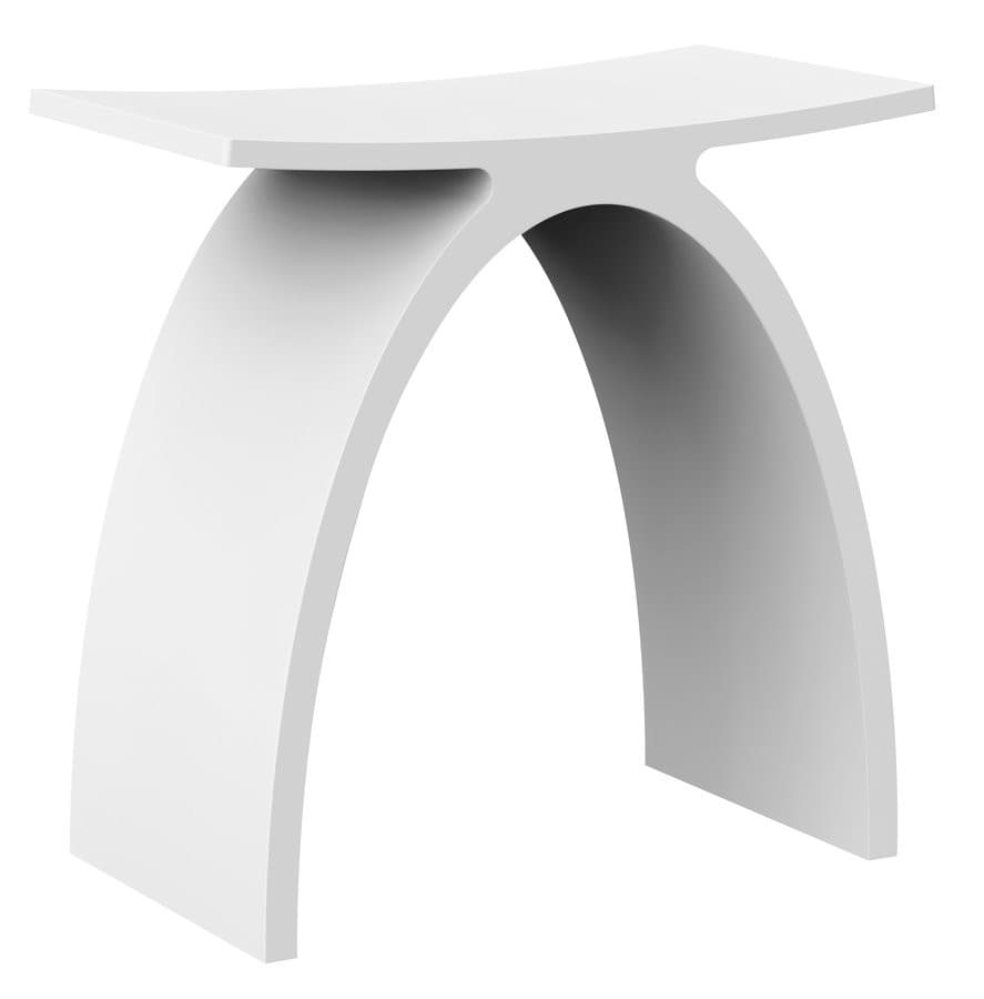 KORAL taboret łazienkowy 43x43x23,5cm, solid surface, biały mat