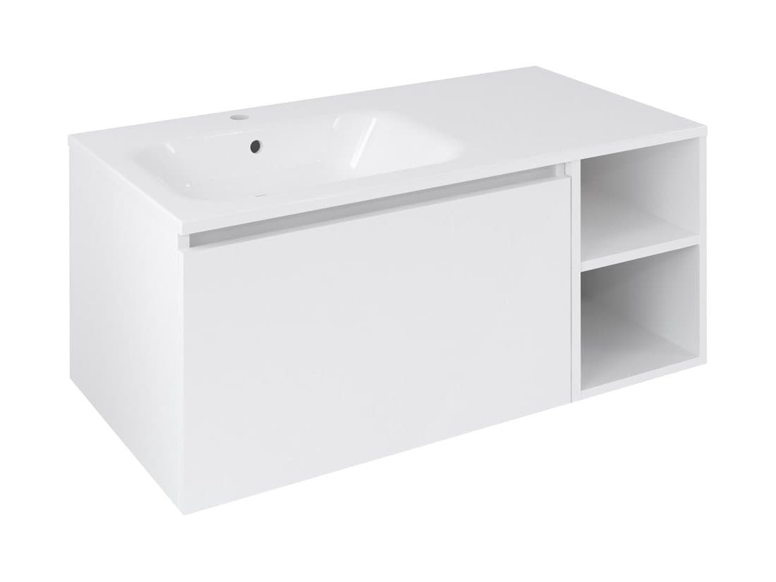 LOREA szafka umywalkowa 100x46x51,5cm (70+30Pcm), lewa, biały mat