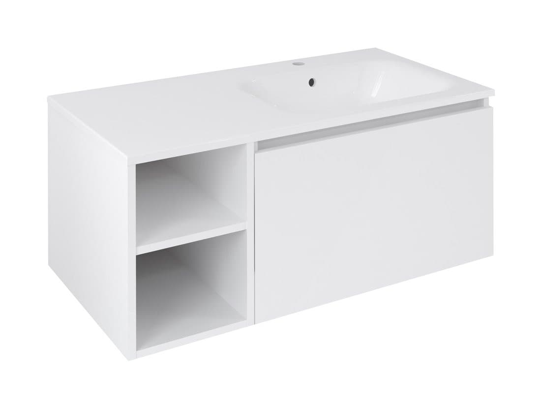 LOREA szafka umywalkowa 100x46x51,5cm (30P+70cm), prawa, biały mat
