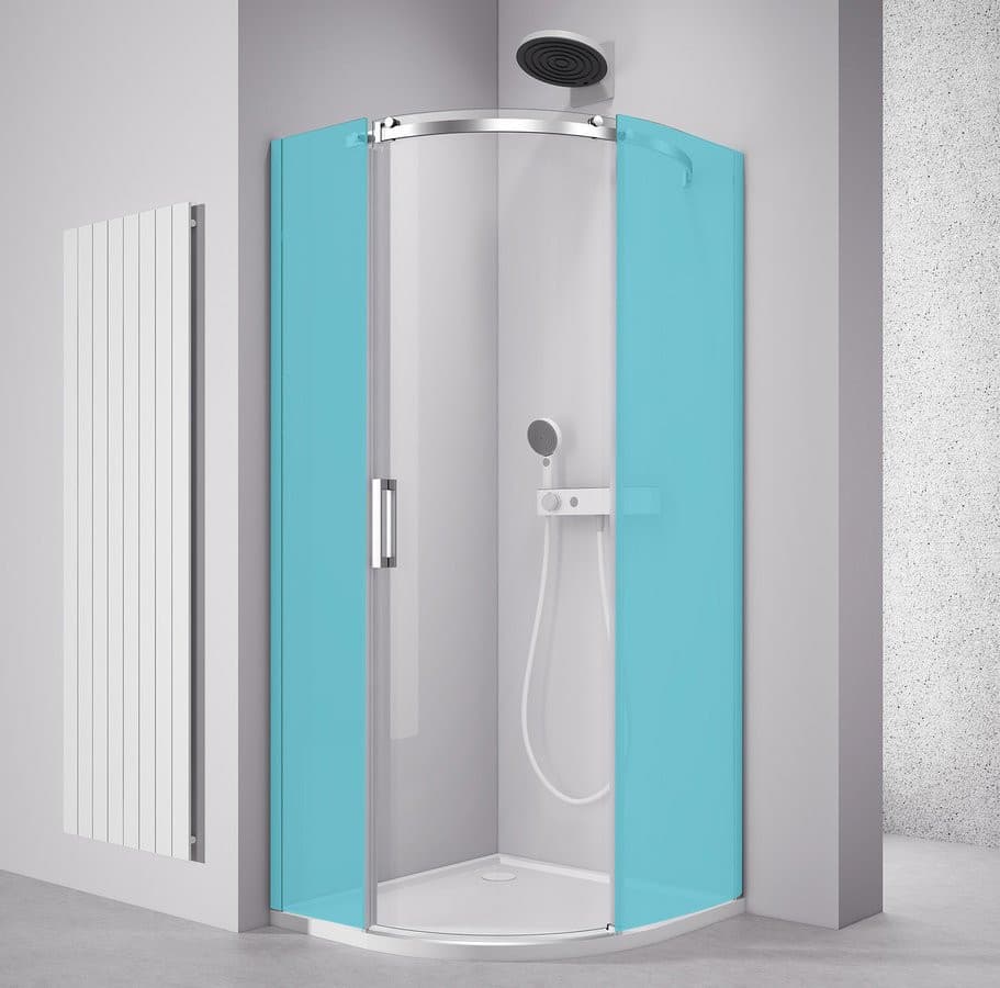 THRON COMPONENT kabina prysznicowa półokrągła 900x900mm, szkło czyste, prawy