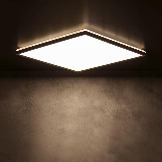 AZPO lampa sufitowa LED 300x300mm, 17,5W, 3000/4000/6000K, IP54, czarny mat