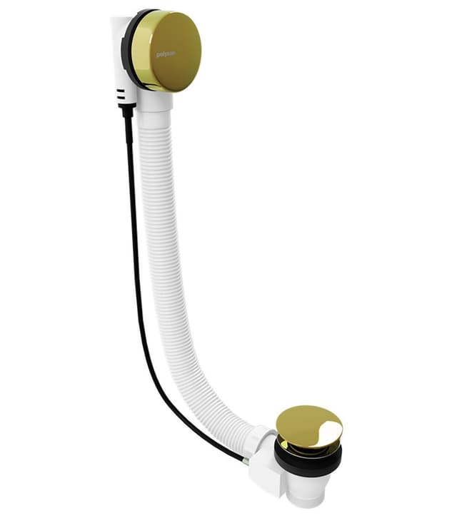 Zestaw odpływowy z korkiem automatycznym, długość 600mm, korek 72mm, złoto