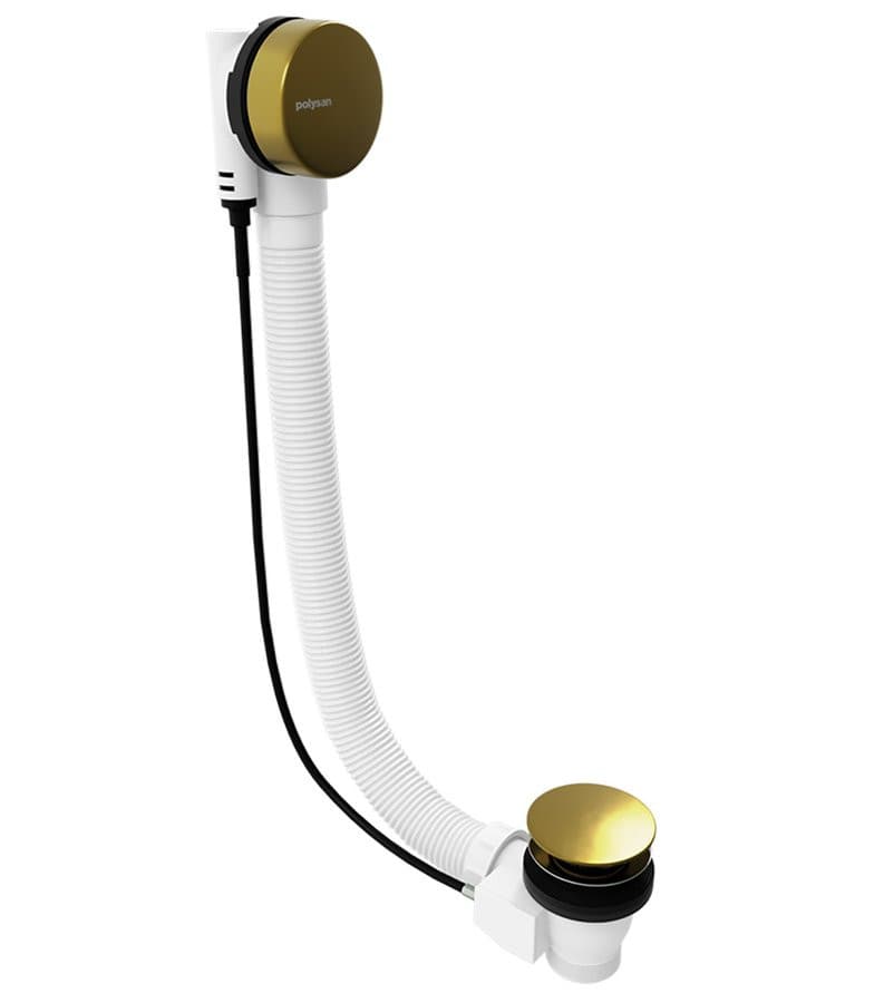 Zestaw wannowy, mechanizmem bovdena, długość 800mm, korek 72mm, złoto mat