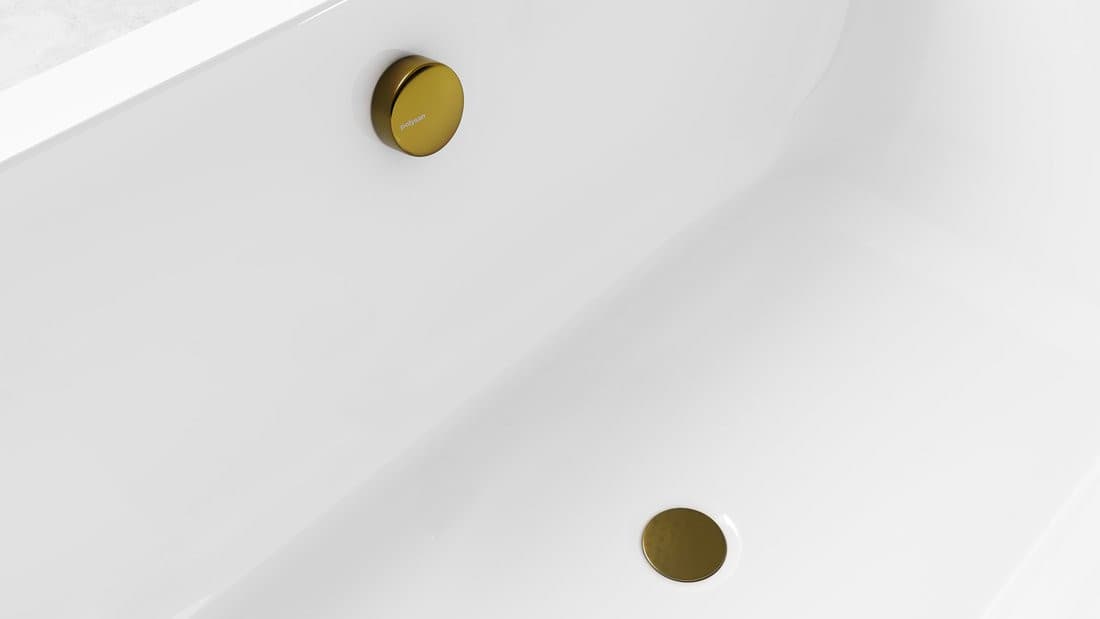 Zestaw wannowy, mechanizmem bovdena, długość 800mm, korek 72mm, złoto mat