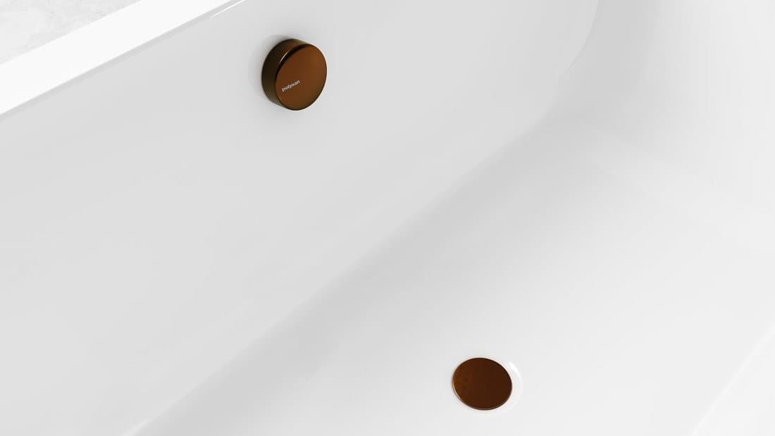 Zestaw wannowy, mechanizmem bovdena, długość 1200mm, korek 72mm, miedź mat