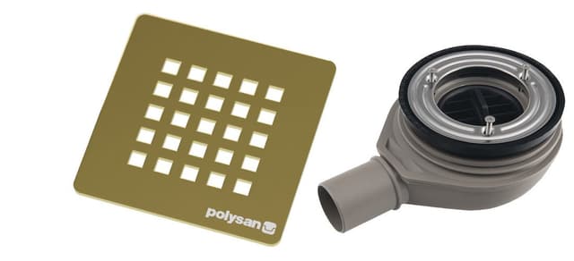 TRENECA syfon do brodzików, średnica 90mm, DN40, maskownica złoto