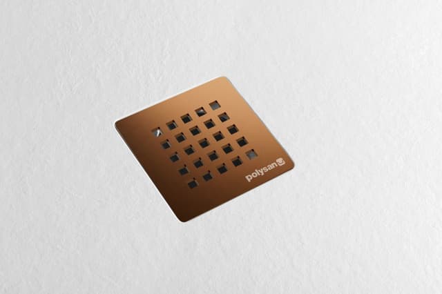 TRENECA syfon do brodzików, średnica 90mm, DN40, maskownica miedź mat