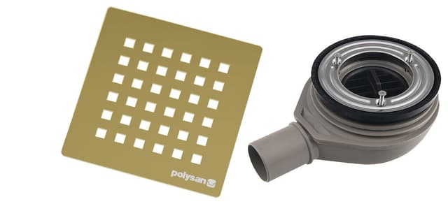 FLEXIA syfon do brodzików, średnica 90mm, DN40, maskownica złoto