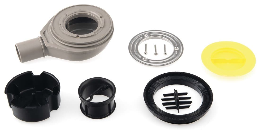 FLEXIA syfon do brodzików, 90mm, DN40, oklagla maskownica złoto