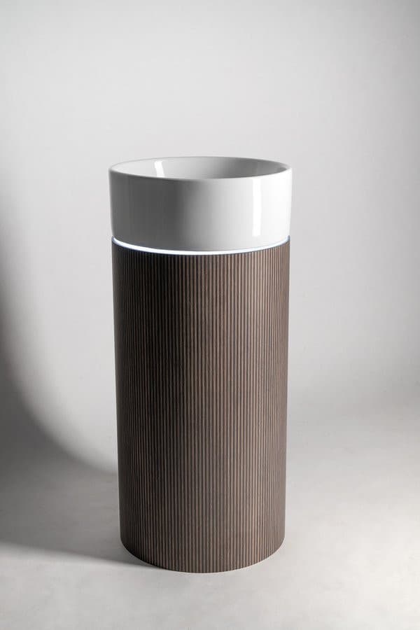 OASIS Umywalka ceramiczna wolnostojąca 40x89x48cm, półka ścienna, agila