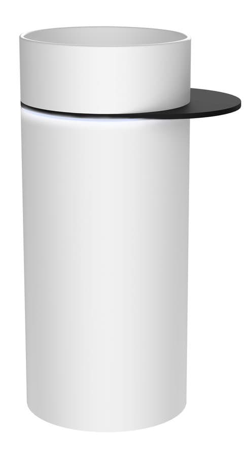 OASIS Umywalka ceramiczna wolnostojąca 40x89x52cm, półka do pomieszczenia, biały mat