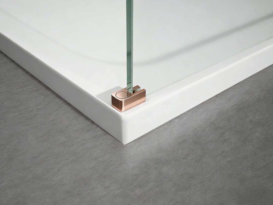 ESCA COPPER MATT jednoczęściowa kabina przysznicowa Walk-In, szkło mleczne, 1400 mm