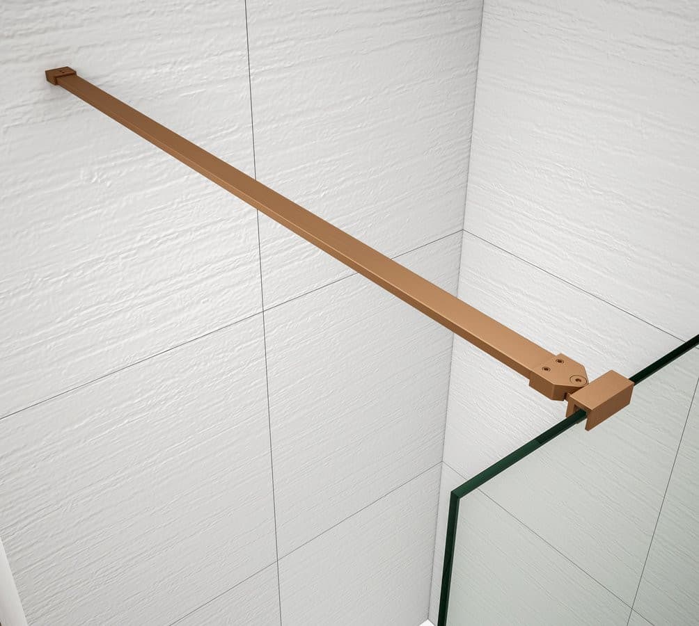 ESCA COPPER MATT jednoczęściowa kabina przysznicowa Walk-In, szklo Flute, 1400 mm