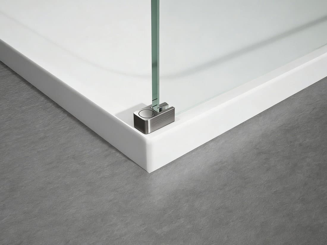 ESCA GUN METAL jednoczęściowa kabina przysznicowa Walk-In, montaż przy ścianie, szkło dymione, 1400 mm