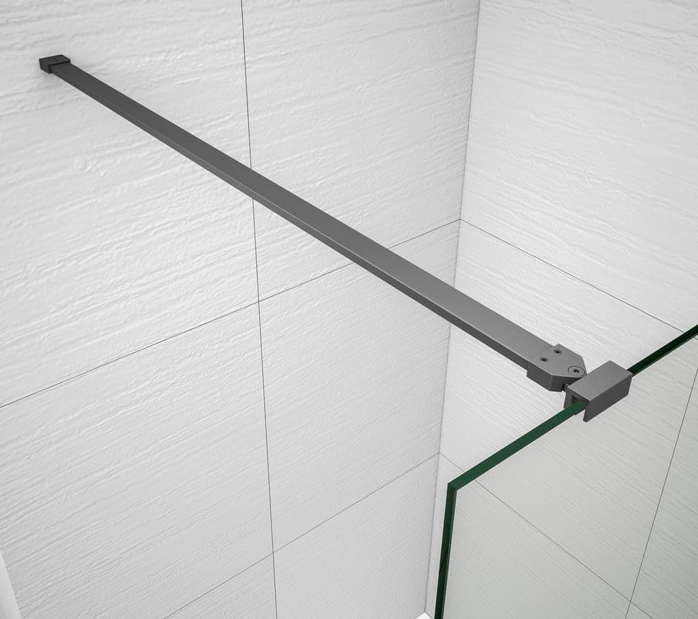 ESCA GUN METAL jednoczęściowa kabina przysznicowa Walk-In, szklo Flute, 1100 mm