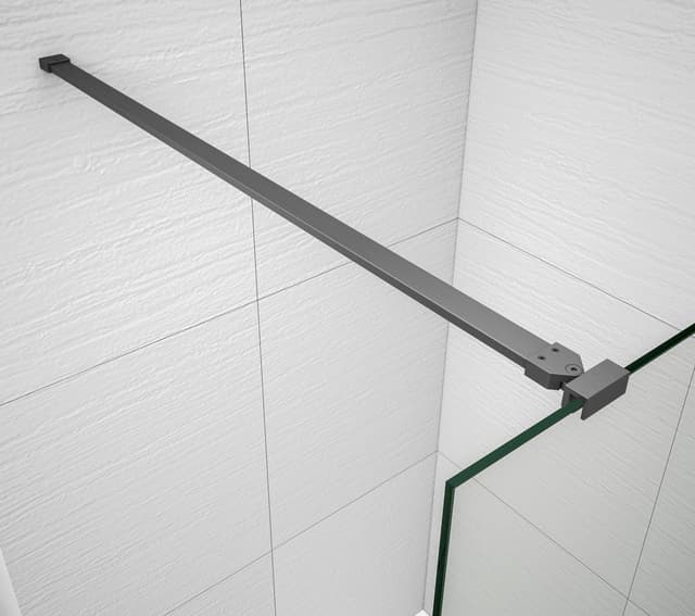 ESCA GUN METAL jednoczęściowa kabina przysznicowa Walk-In, szklo Flute, 1200 mm