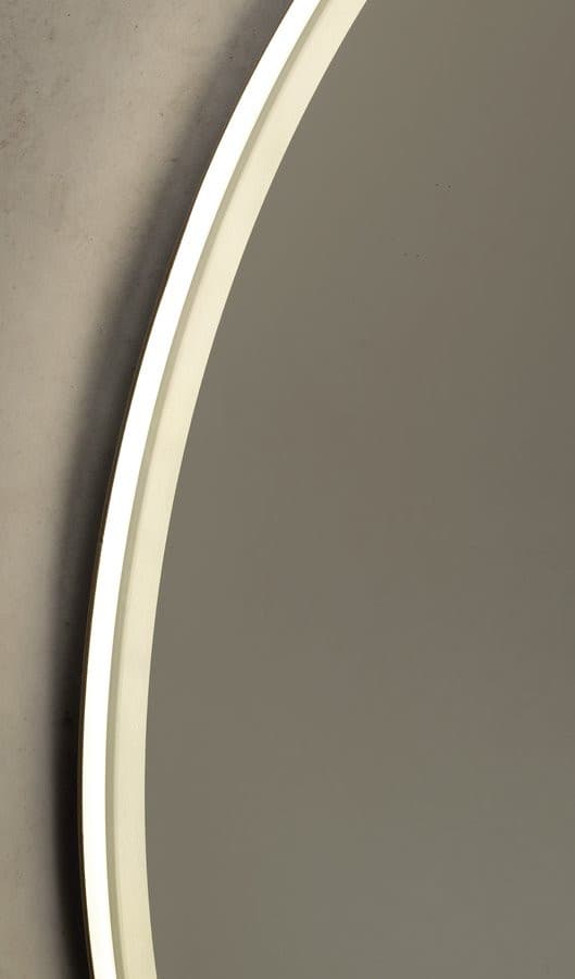 VISO okrągłe lustro z oświetleniem LED, ø 60cm, półką, biały mat